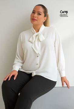 Picture of CURVY GIRL ELEGANT BLOUSE WITH BOW